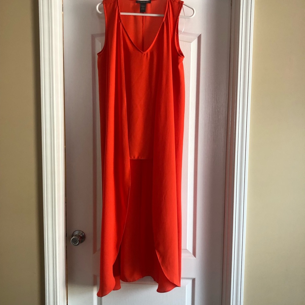 High-Low Orange/Coral Top